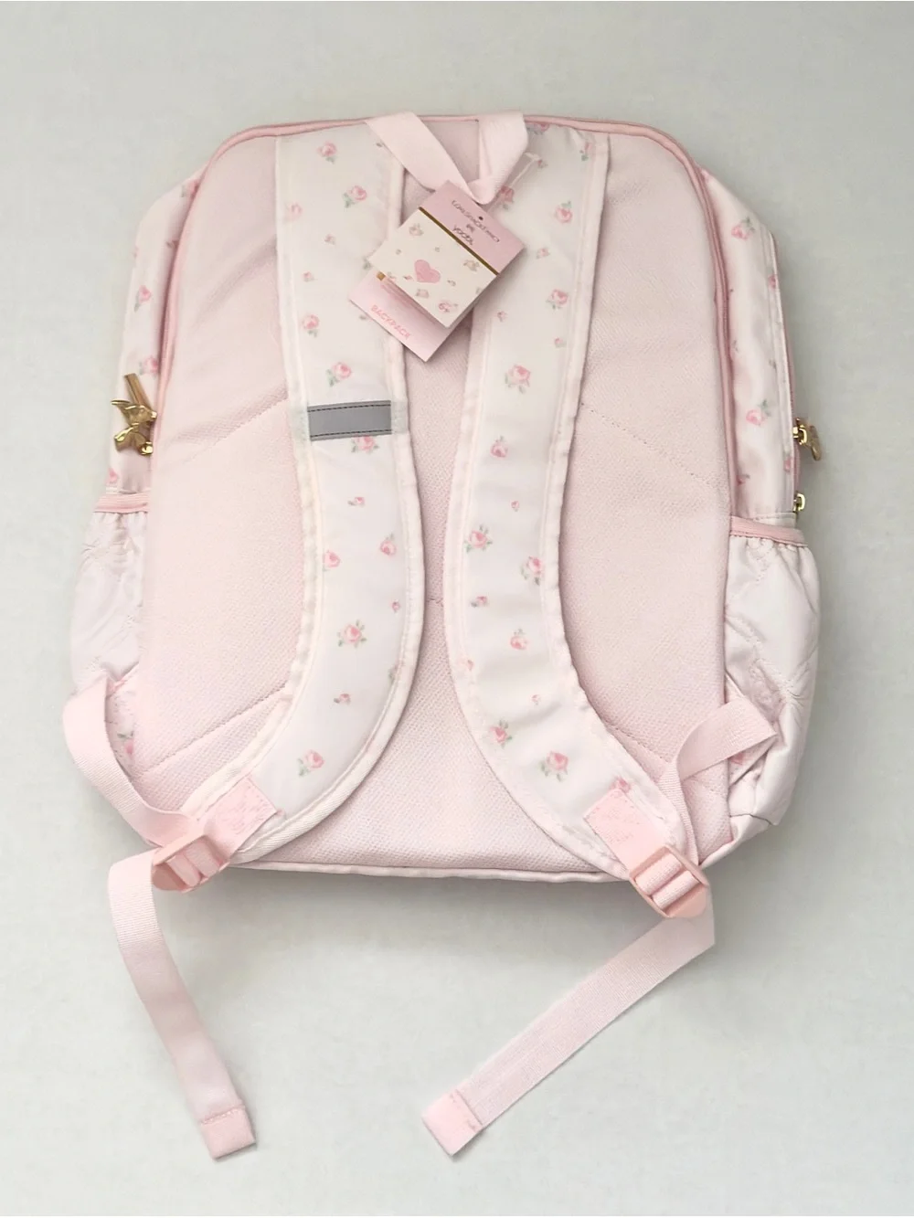 LoveShackFancy x Target Light Pink Kids Floral Backpack with Bow Charms